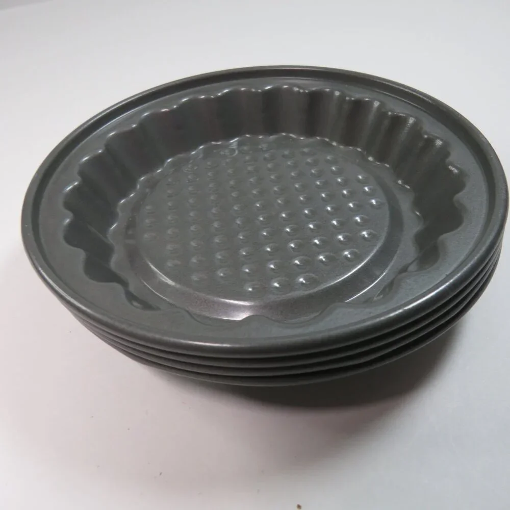 Quiche Pans /Tart Set of 4 Individual Heavy-Duty Non-Stick with Textured Bottom
